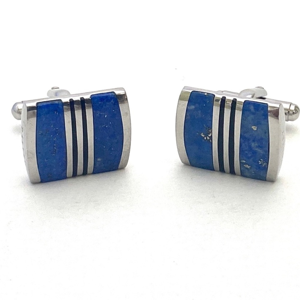 Dalvey Men's Admiralty Lapis Lazuli/Silver Cufflinks